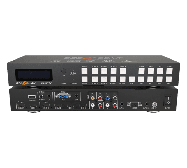 7x2 4K UHD Presentation Switcher Scaler with HDMI/VGA/Component/Composite Video & Audio