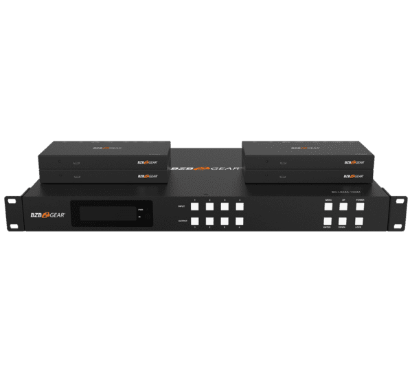 4x4 4K UHD HDMI/Audio Matrix Switcher Over HDBaseT with 2-Way IR/ARC/Ethernet/IP and RS-232 Control