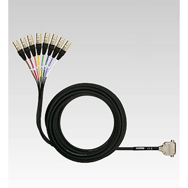 8 Channel DB25 to XLR Male Audio Snake; 25 ft.