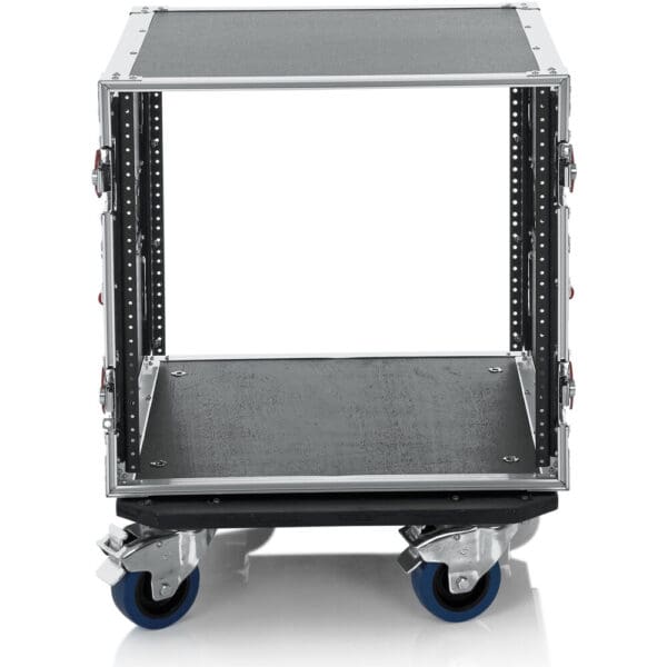 ATA Wood Flight Rack Case; 10U; 17" Deep; w/ Casters