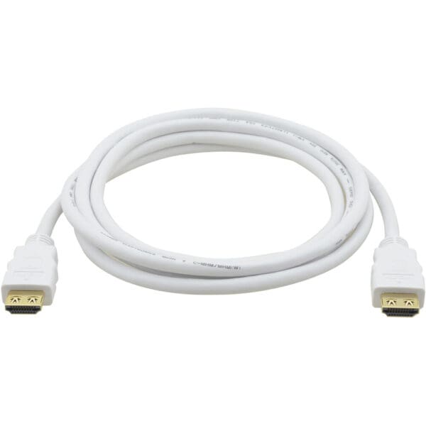 Flexible High-Speed HDMI Cable with Ethernet, white jacket 6ft