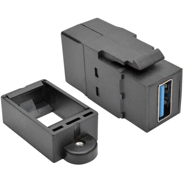 USB 3.0 Keystone Panel Mount Coupler F/F All in One Black