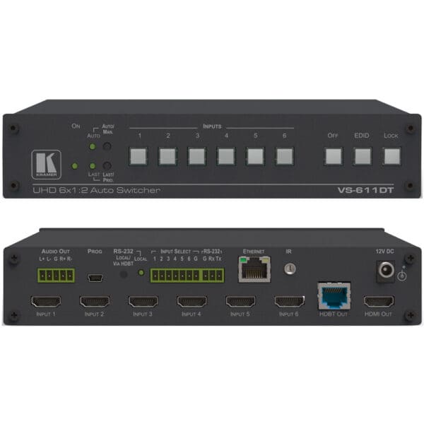 6x1:2 4K60 4:2:0 HDMI Auto Switcher and PoE Provider over HDBaseT