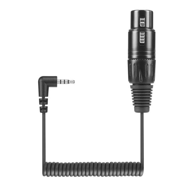 XLR-3 to a 3.5 mm smartphone connector cable for shotgun