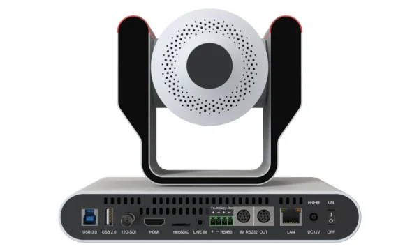 12X 4K UHD Auto Tracking HDMI 2.0/12G-SDI/USB 2.0/USB 3.0 Live Streaming PTZ Camera with Tally Lights (White) - Image 3