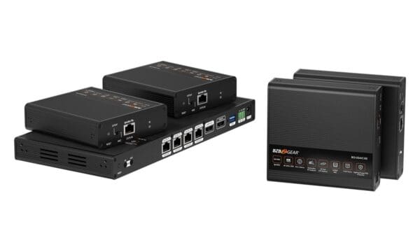 1x4 4K UHD HDMI Splitter/Distribution Amplifier Kit with 4 Receivers and IR/RS-232/Audio De-embedding up to 230ft over Category Cable - Image 2