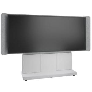 Forum™ Free-Standing 66" (3 Bay) Display Stand for (1) 105" 21:9 Ultra-Wide Display, Light Finish
