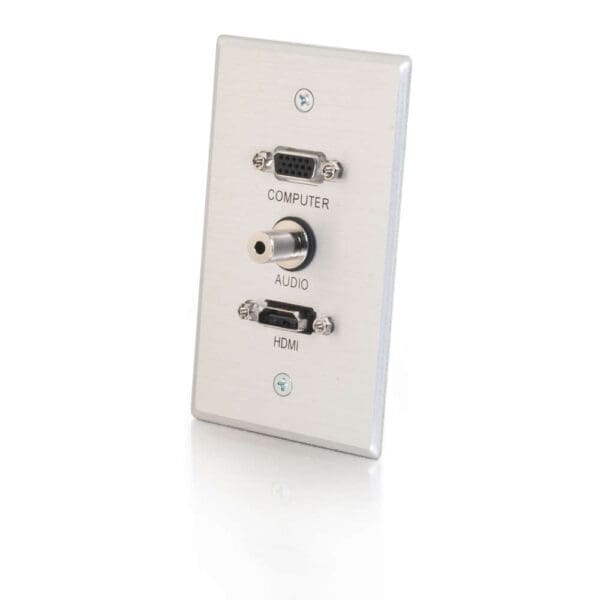 Wall plate with HDMI, audio, VGA ports