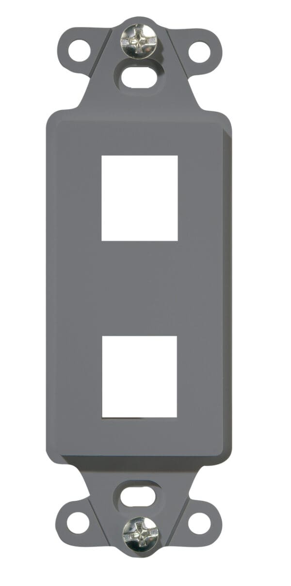 2-Port Decorator Outlet Strap in Gray