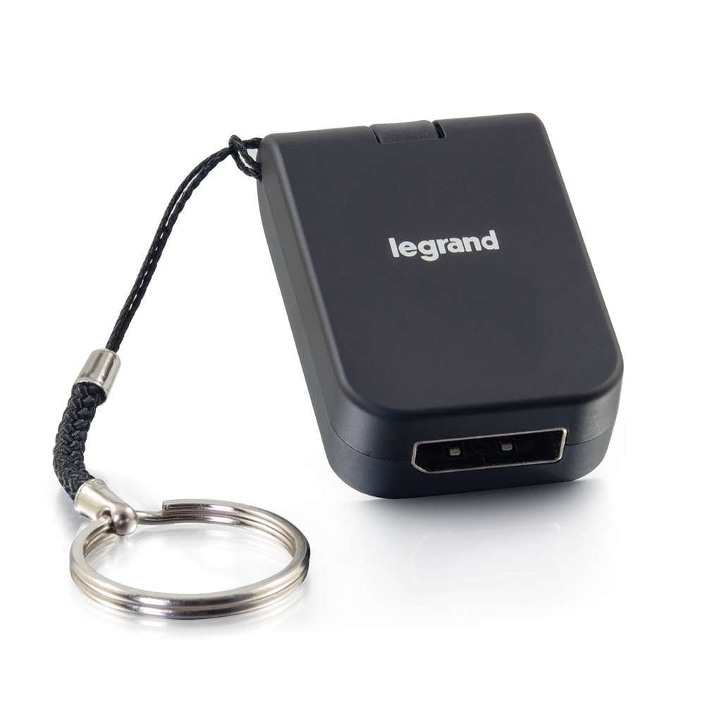 Legrand portable HDMI adapter with key ring.