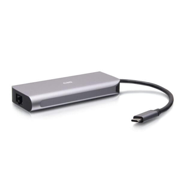 Gray USB-C multi-port adapter.