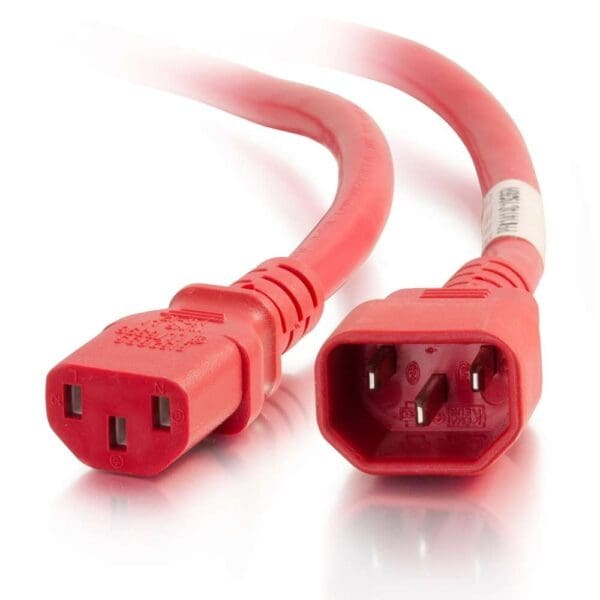 8 ft 18AWG Power Cord (IEC320C14 to IEC320C13) -Red