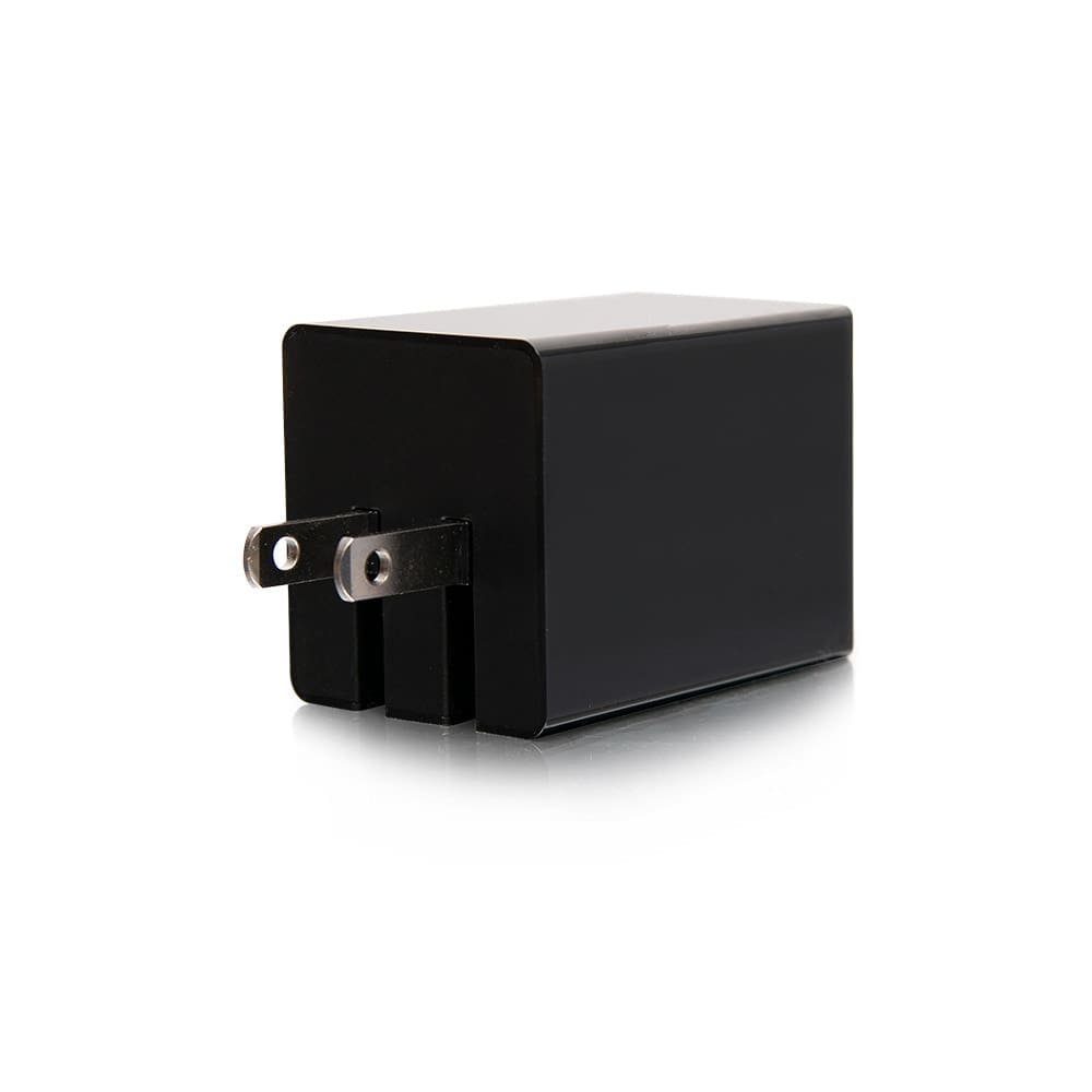 Black USB wall charger adapter.
