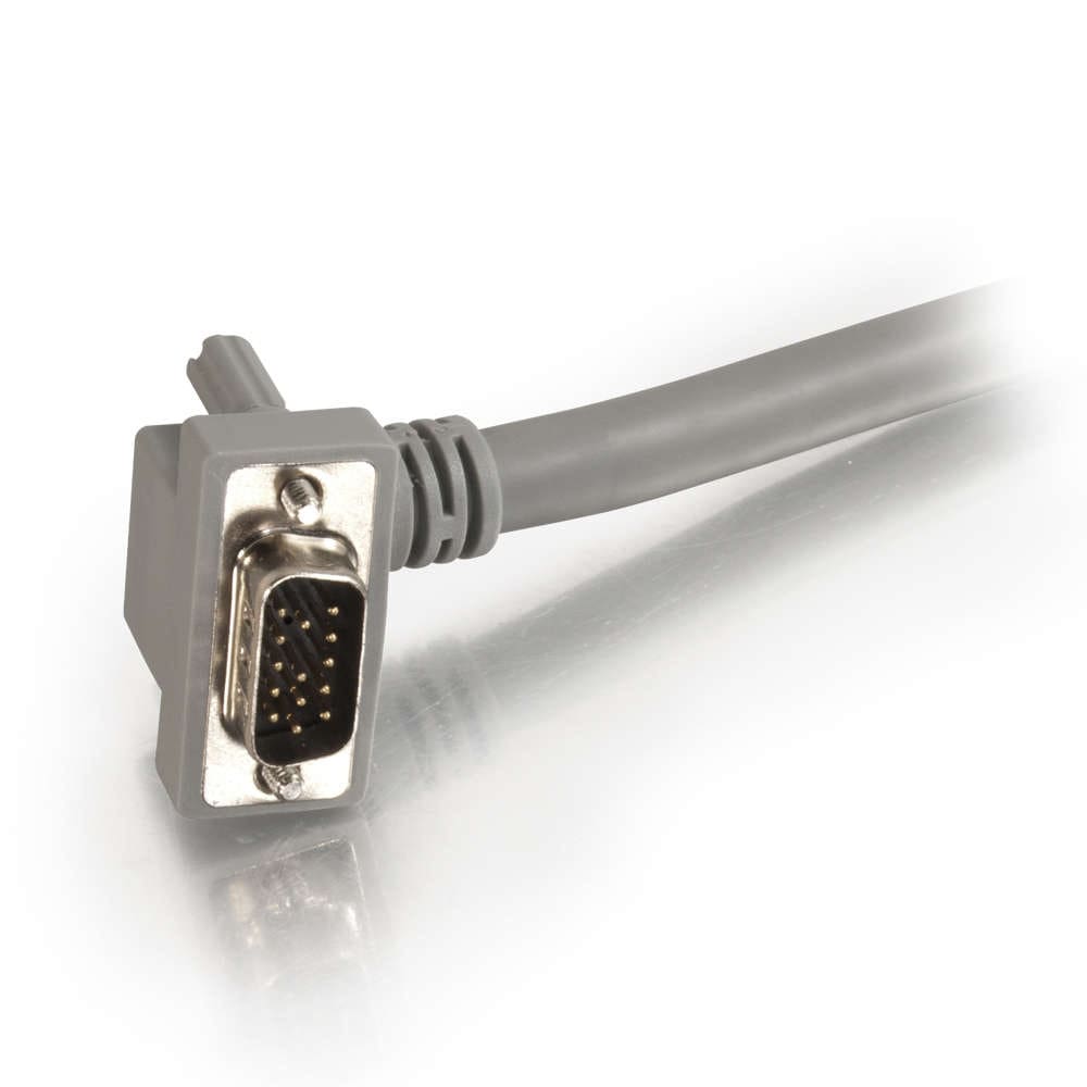 Gray right-angle VGA cable connector.