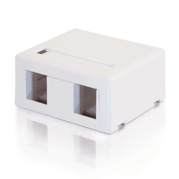 2-Port Keystone Jack Surface Mount Box - White