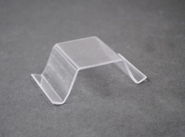 Clear plastic display stand.