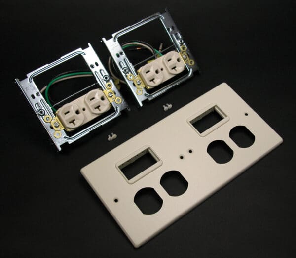 V4047-2WWSS 4047 Four Gang Cover With Two II Mini Adapters in Ivory