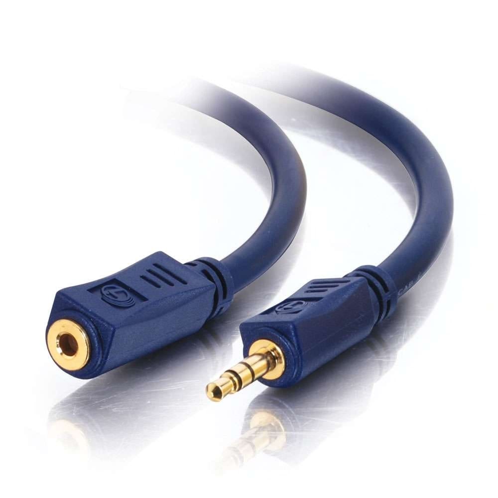 Blue 3.5mm audio cable adapter.