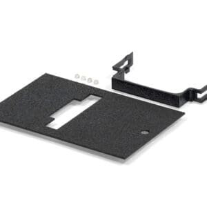 Black camera base plate and bracket.
