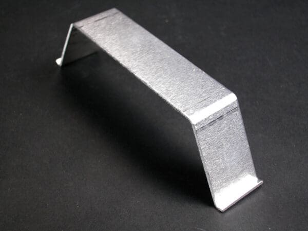 Silver metal U-shaped bracket.