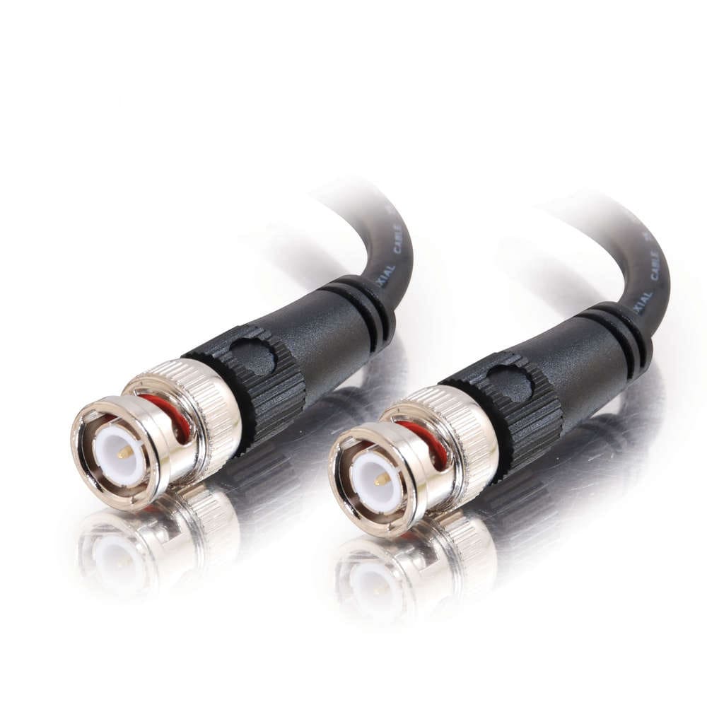 Here's an alt tag for the image: Two BNC coaxial cables.