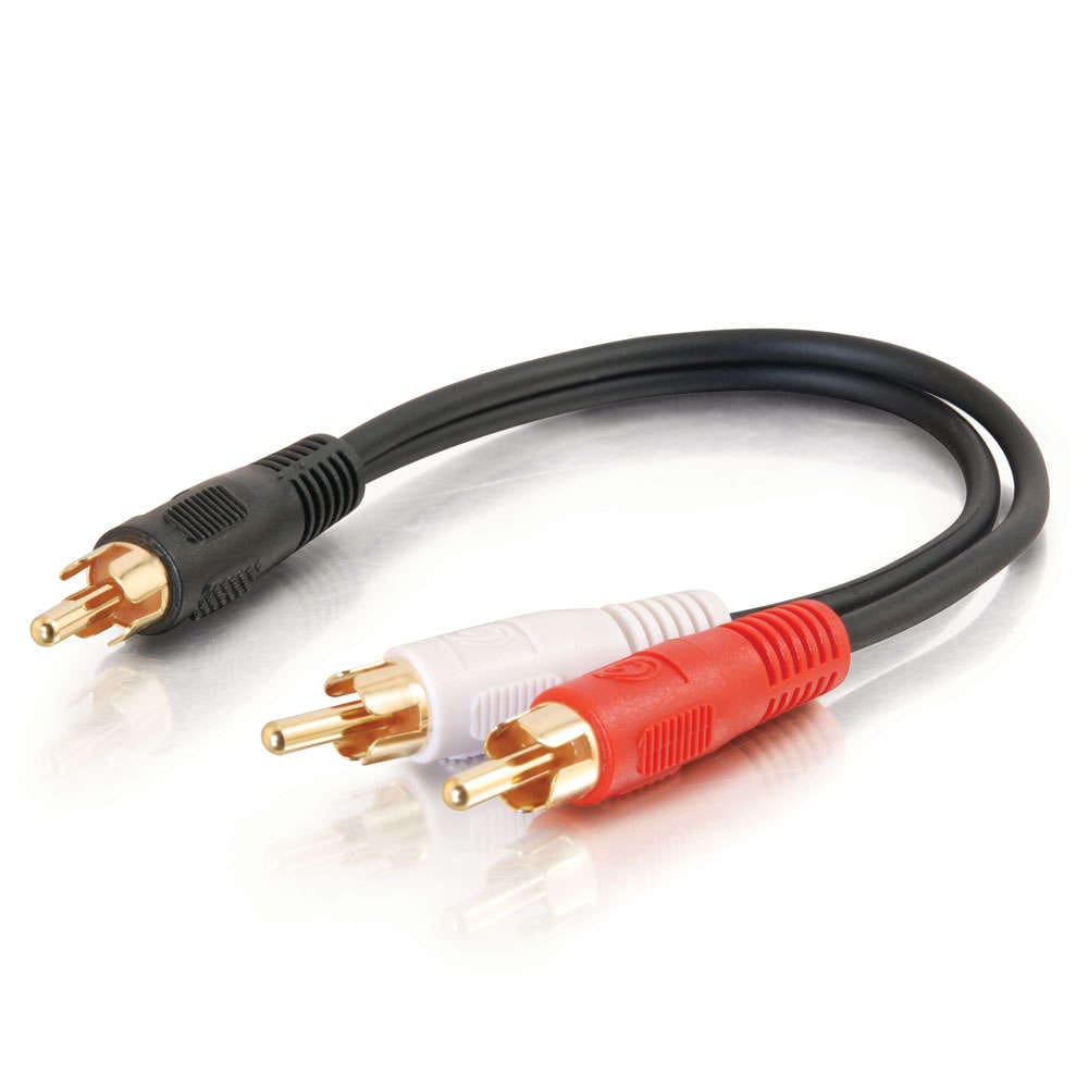 RCA audio cable with dual plugs.