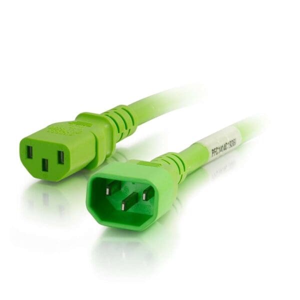 1 ft 18AWG Power Cord (IEC320C14 to IEC320C13) - Green