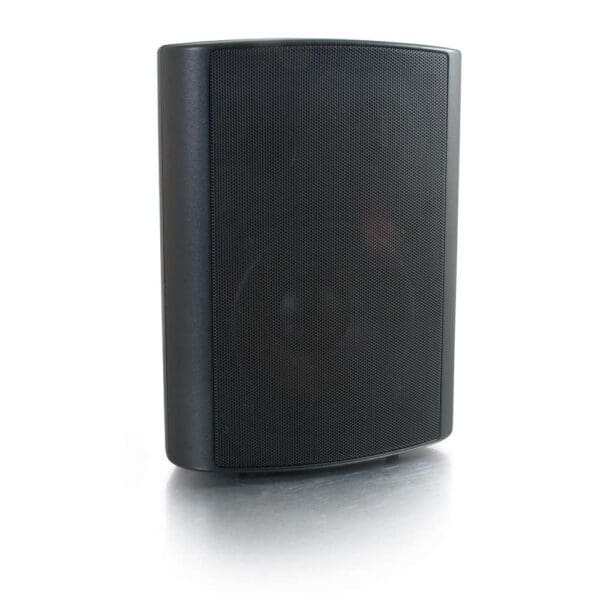 Black rectangular speaker on white background.