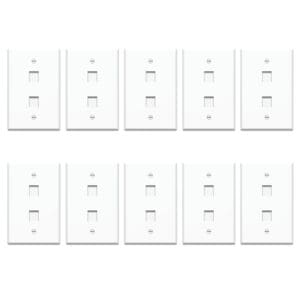 1-Gang 2-Port Oversized Wall Plate in White - 10 Pack