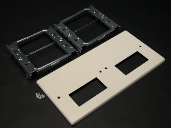 V4047-2RRXX 4047 Four Gang Cover With Two Rectangular Openings in Ivory