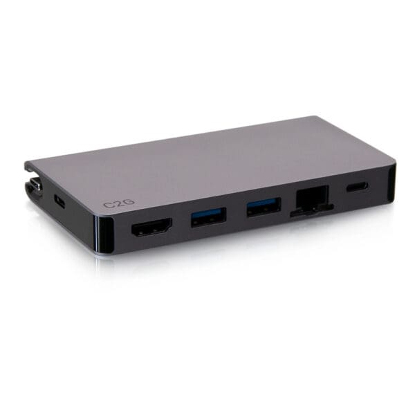 USB-C 5-in-1 Compact Dock with HDMI, 2x USB-A, Ethernet, and USB-C Power Delivery