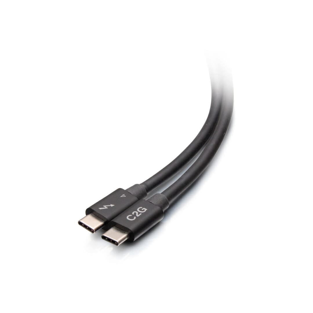 Black USB-C cable, dual connectors.