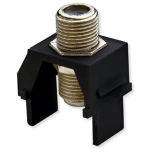 Non-Recessed Nickel F-Connector Keystone Insert in Black
