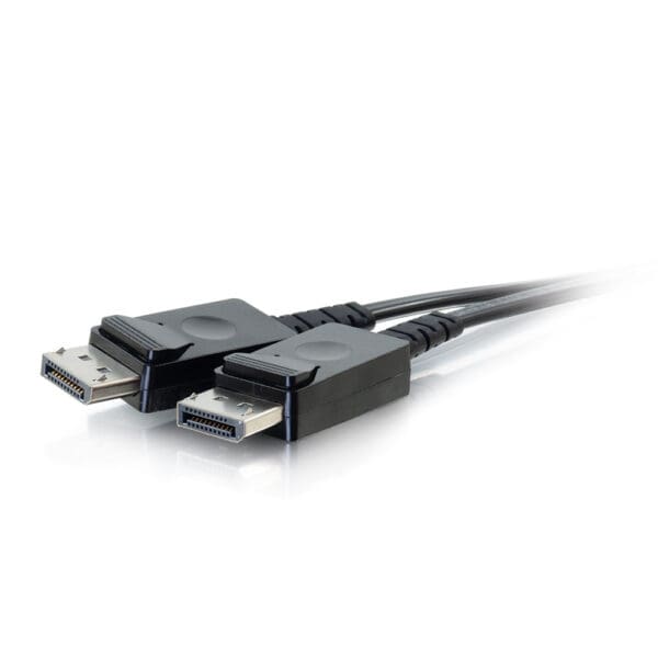 Dual DisplayPort cable with connectors.