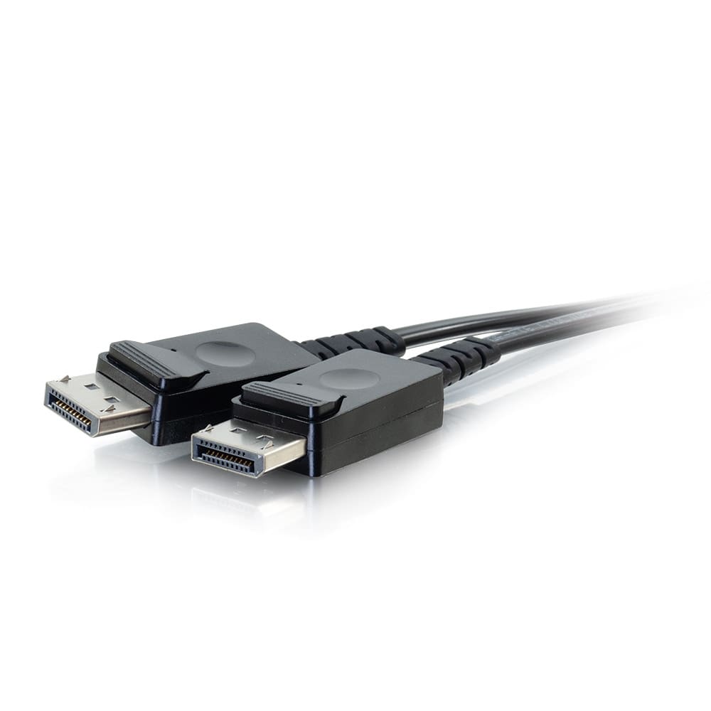 Dual DisplayPort cable with connectors.