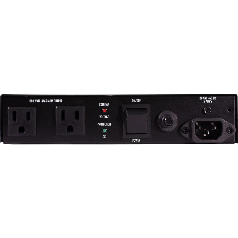 1800-watt power strip with surge protection.