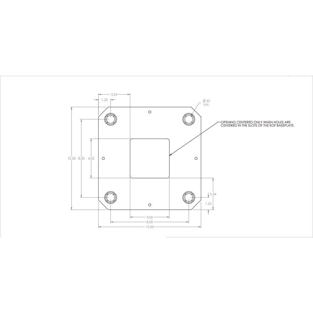 KO baseplate technical drawing diagram.