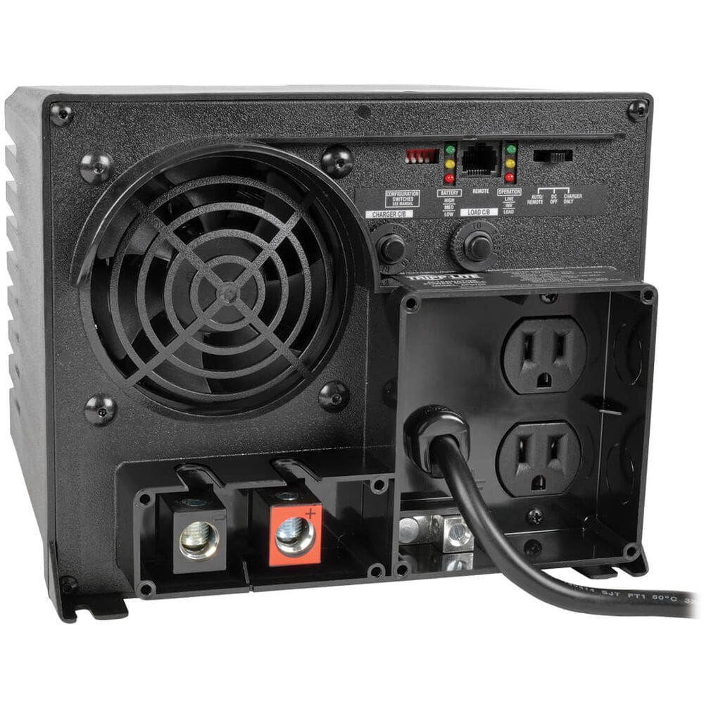 Black power inverter rear view.