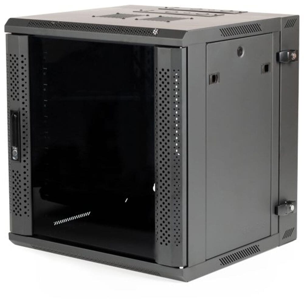 Black network server wall mount cabinet.
