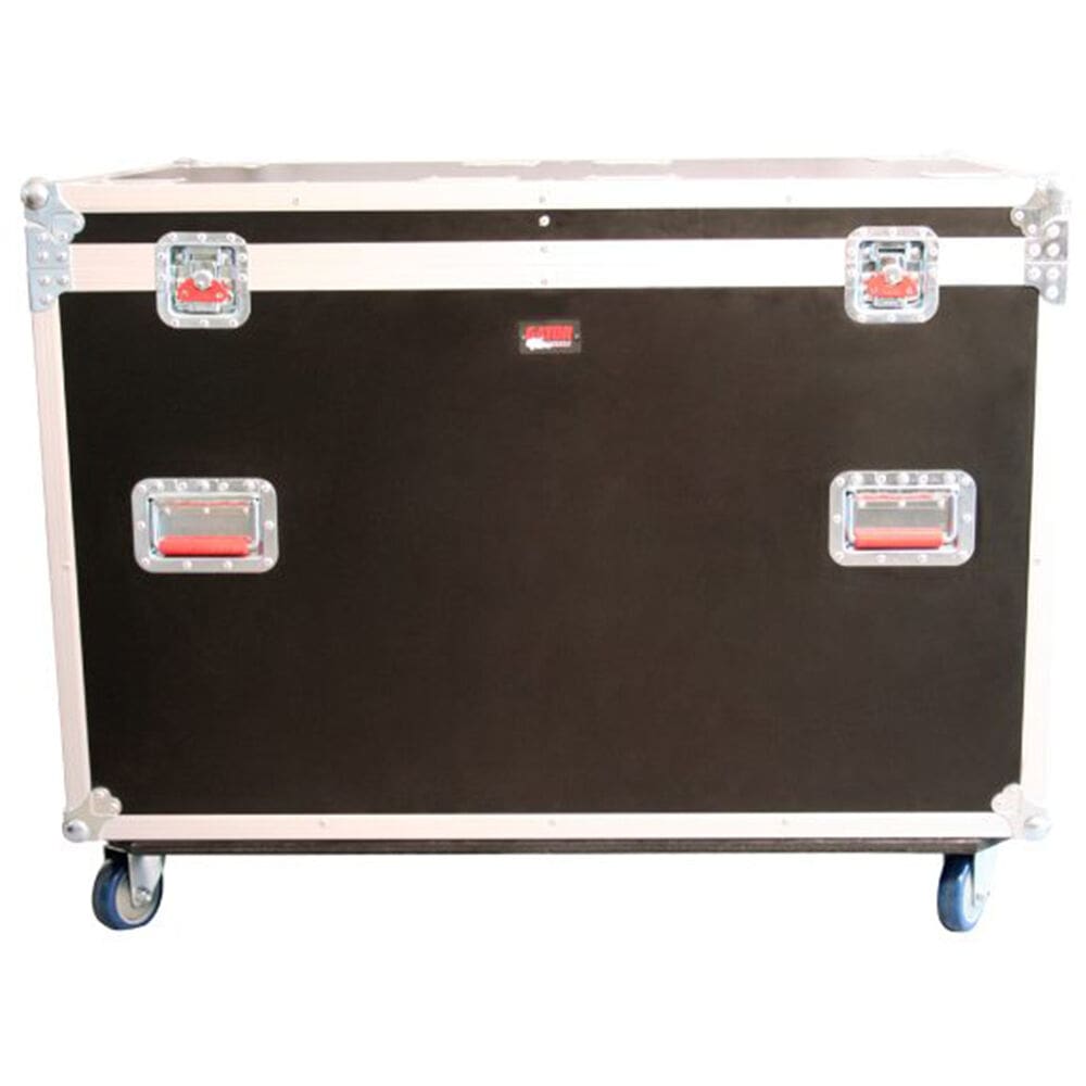 Black rolling equipment case with handles.