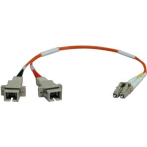 Orange dual fiber optic cable.