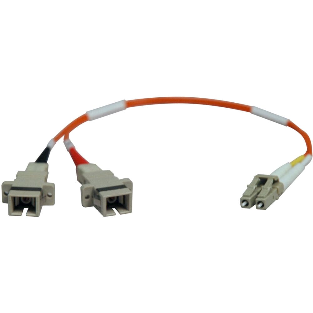 Orange dual fiber optic cable.