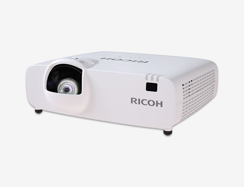 Ricoh projector, white, for presentations.