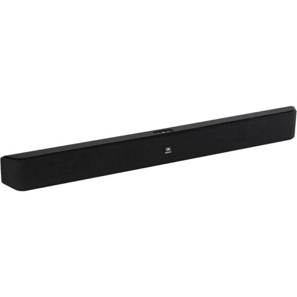 Black JBL soundbar home theater system.
