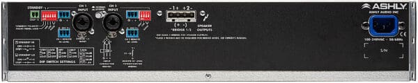 Ashley Audio amplifier rear panel.