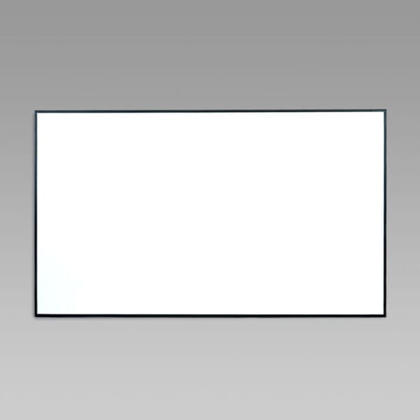 Blank white screen in black frame.