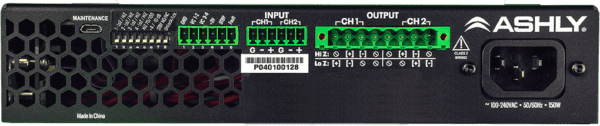 Ashly power supply rear panel view.