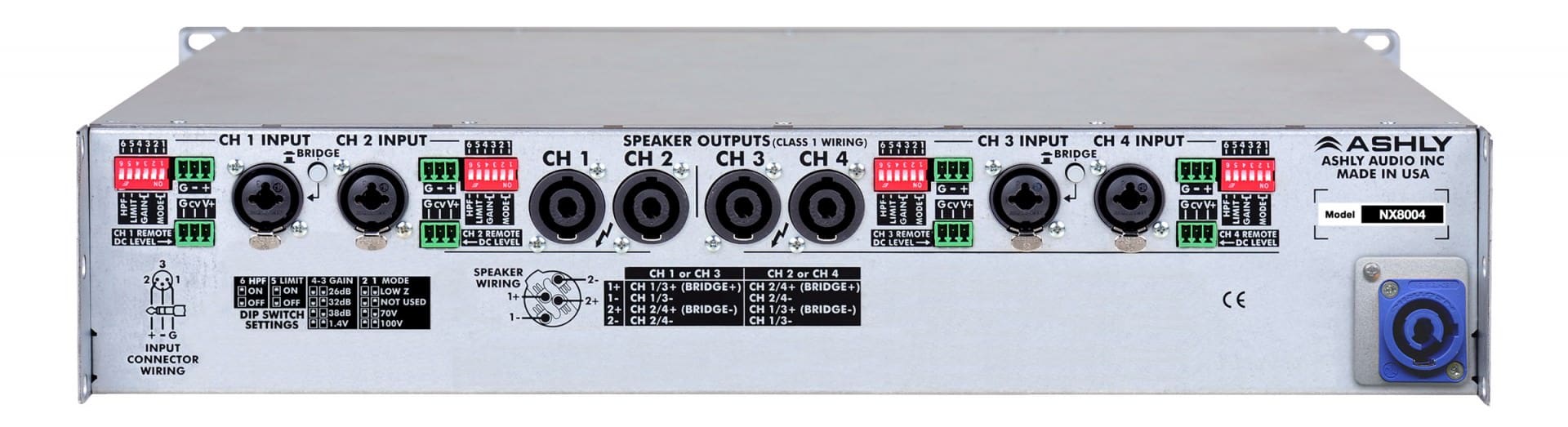 Ashley NX8004 four-channel amplifier.