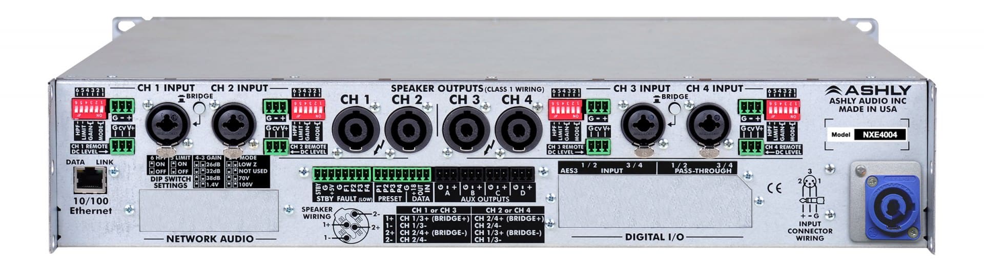 Ashly NXE4004 network audio mixer.