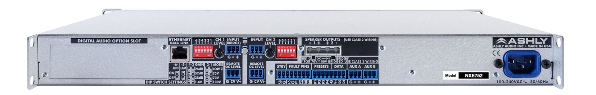 Ashley NXE752 digital audio amplifier.